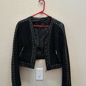 Black suede, silver stud jacket